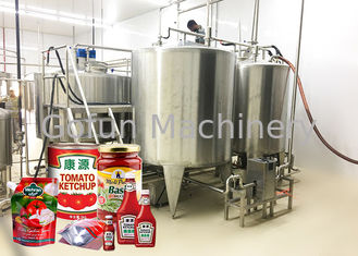 SS304 การผสมและบรรจุภัณฑ์สายการผลิตน้ำผลไม้แยมนมและน้ำผสมและเติมบรรทัด
